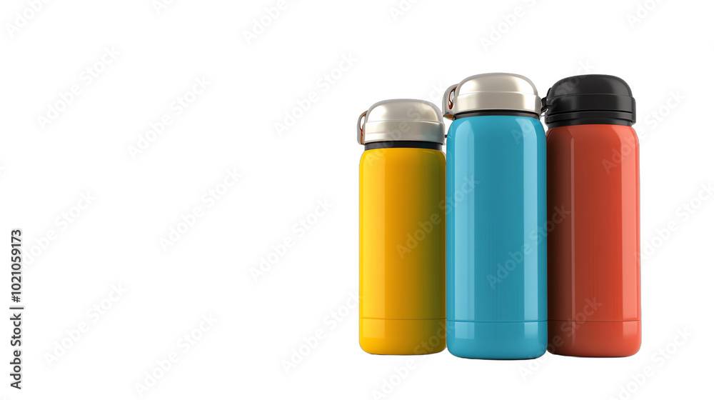 Thermos bottle design with label Thermos bottle design with label