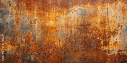 A Close Up of Rusted Metal With an Uneven, Streaked Pattern of Oxidized Surface