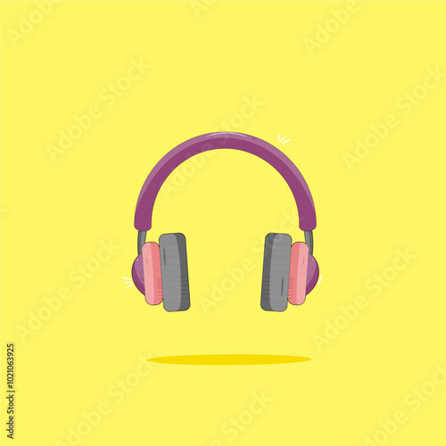 headphones on a yellow background