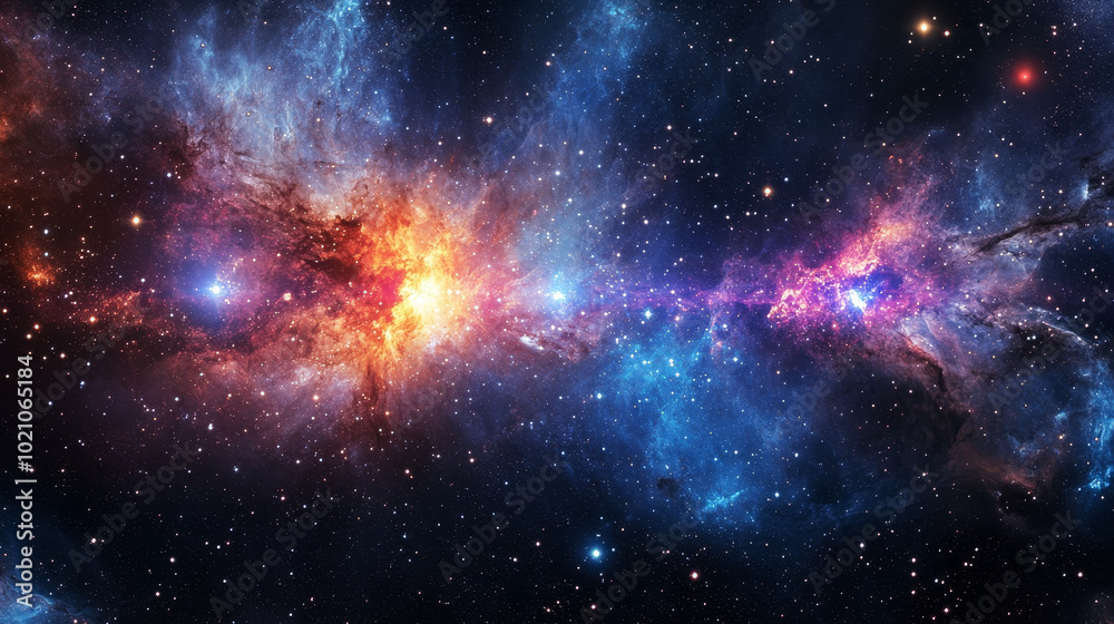 Obraz premium Space & Astronomy: Cosmic galaxies and stars in deep space 