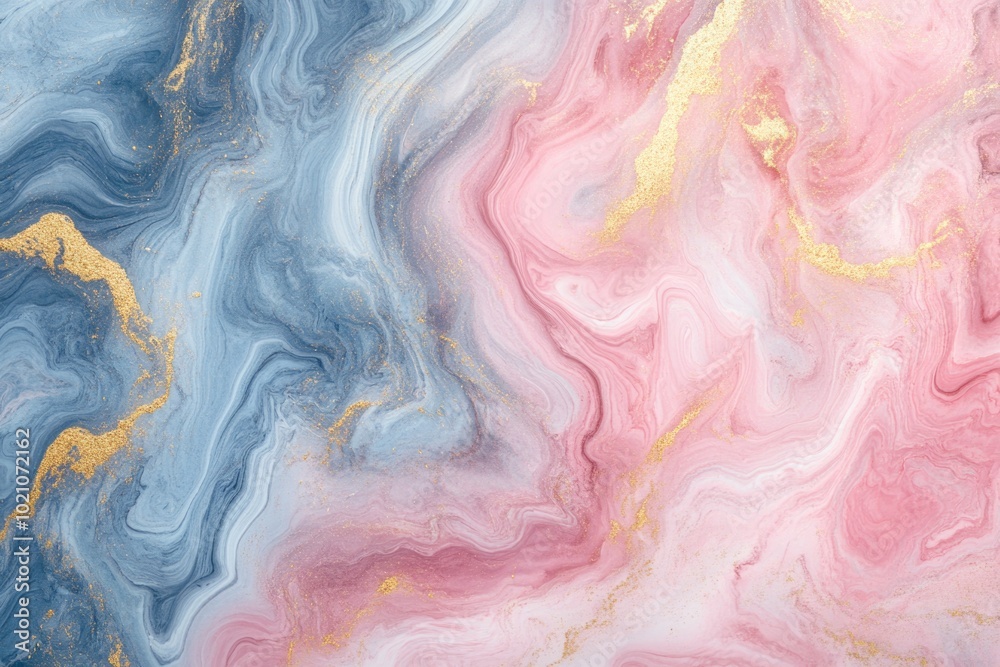 Fototapeta premium A close-up shot of a pink and blue marble with unique swirling patterns