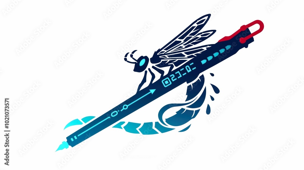 A stylized pen with dragonfly and scorpion motifs, symbolizing creativity and precision. A stylized pen with dragonfly and scorpion motifs, symbolizing creativity and precision.