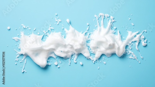 Close-up of a lot of liquid on a blue surface