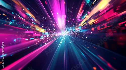 Abstract Light Streaks and Glowing Particles in Dark Space