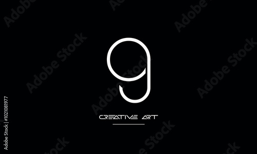 JO, OJ, J, O abstract letters logo monogram