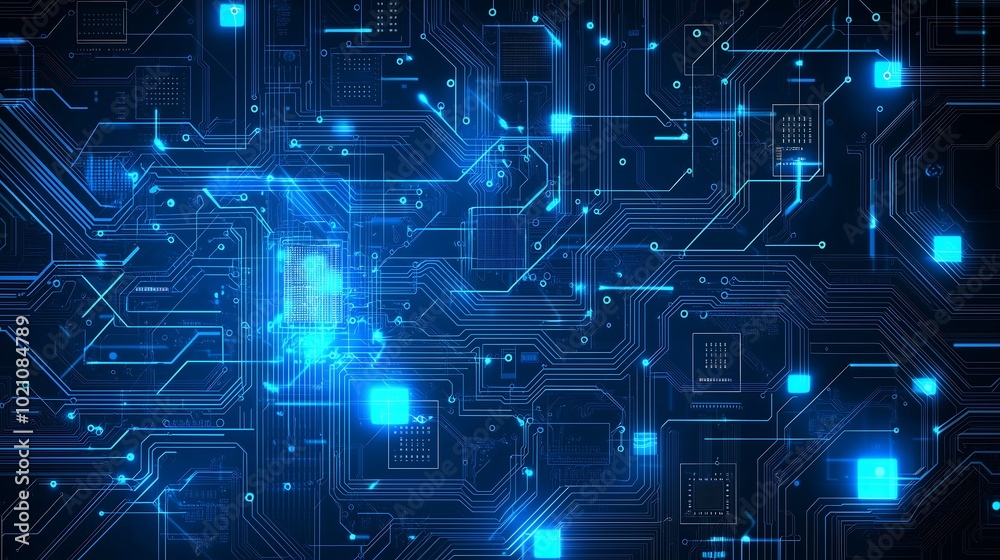 Futuristic Glowing Circuitry with Advanced Microprocessor. Generative AI Futuristic Glowing Circuitry with Advanced Microprocessor. Generative AI