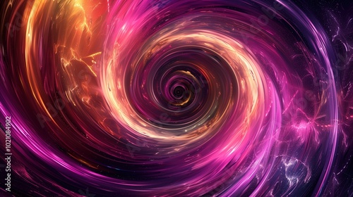 Colorful Vortex of Cosmic Energy – Abstract Swirling Spiral of Light