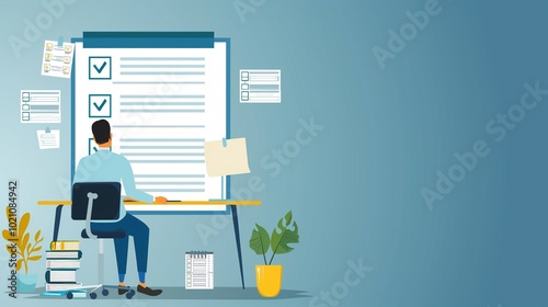 Business Checklist and Task Management Concept – Online Form and Questionnaire