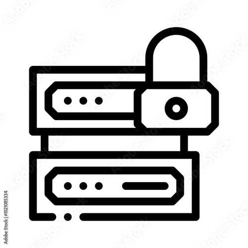 Database Lock line icon