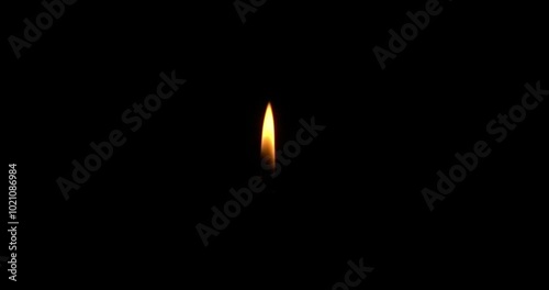 burning candle on black background vfx ,4k ,candle light
