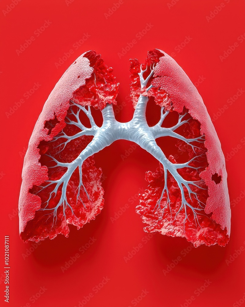 Effects of Emphysema on Lung Structure Illustration Effects of Emphysema on Lung Structure Illustration