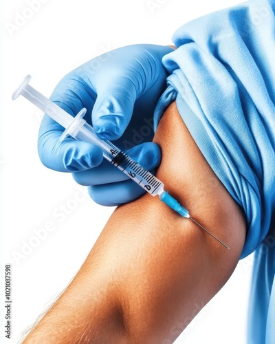 Person Receiving Flu Shot at Clinic