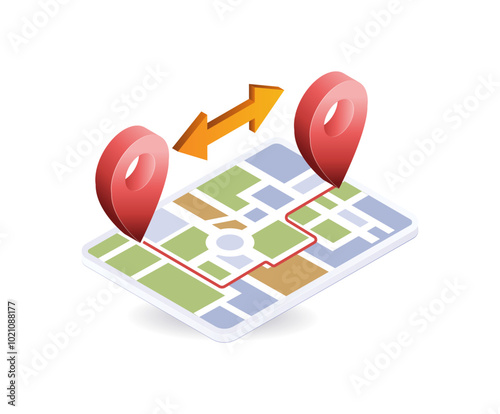 Target location route map application direction