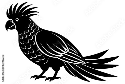 Cockatoo silhouette vector, Palm cockatoo bird icon vector illustration