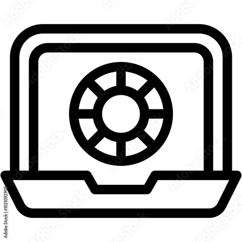 Vector Icon Online Casino, Online Poker, Online Betting, Online Casino, Gambling, Gaming, Casino, Poker