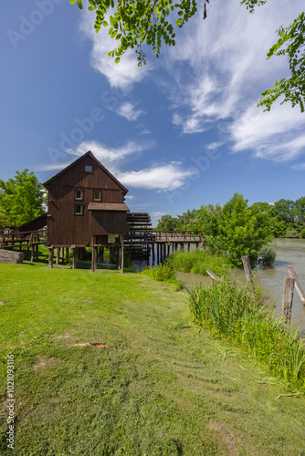 Water wheel mill and open-air museum in Jelka, Slovakia