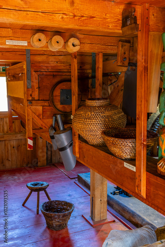 Water wheel mill and open-air museum in Jelka, Slovakia photo