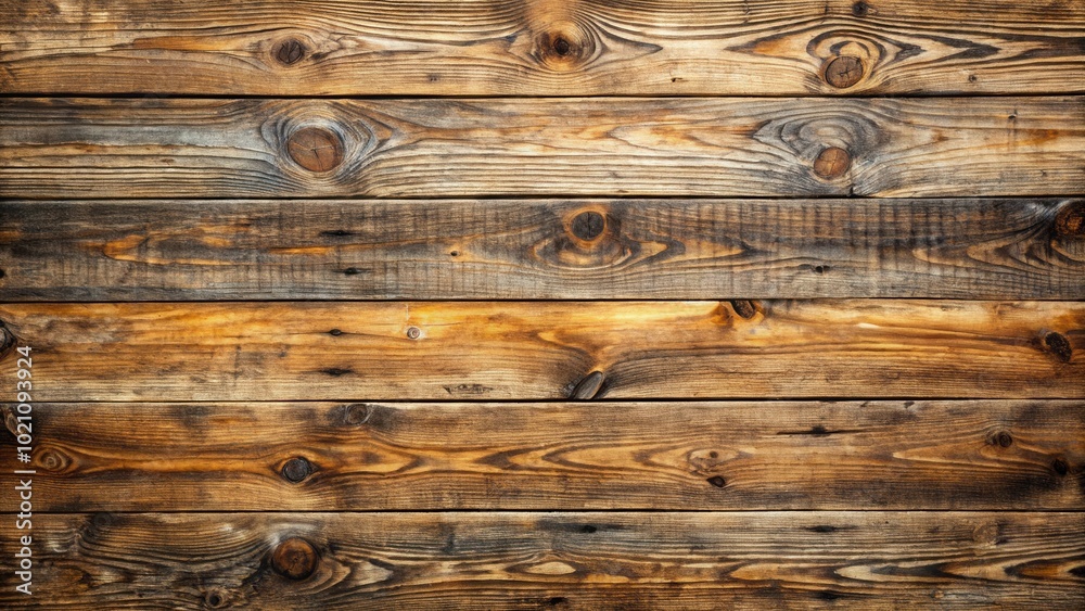 Naklejka premium Rustic Wooden Planks with Knots and Grain Patterns, showcasing the natural beauty of weathered wood