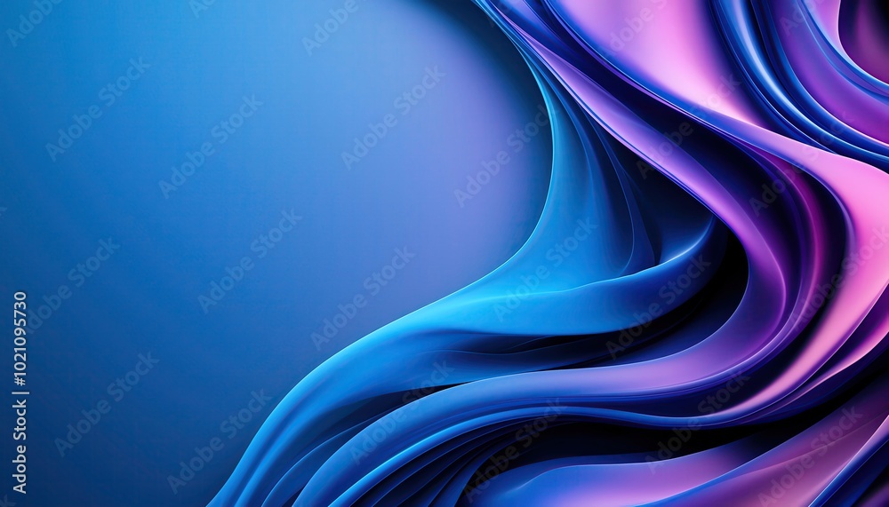 Fototapeta premium Abstract smoke trails in blue and purple tones, floating gently in the air, creating a hypnotic and ethereal effect against a soft gradient background