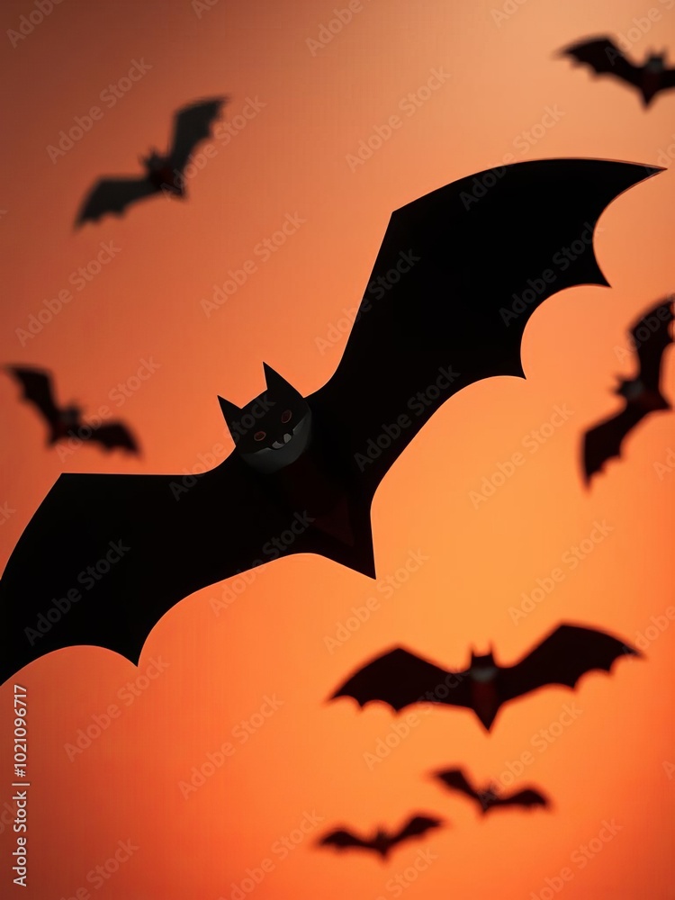 Black cardboard bats on bright background with space for text halloween concept halloween backdrop Black cardboard bats on bright background with space for text halloween concept halloween backdrop