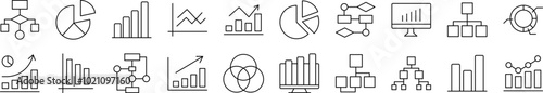 Diagrams, Pie Charts, Progress Bars Related Image Collection. Editable Stroke. Perfect for Infographics, Articles, Books, Flyers, Banners