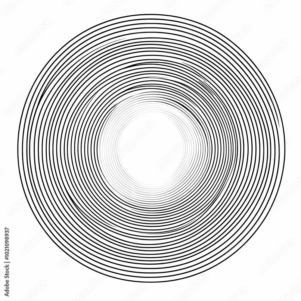 Fototapeta premium A series of concentric black and white circles creating a hypnotic visual effect.