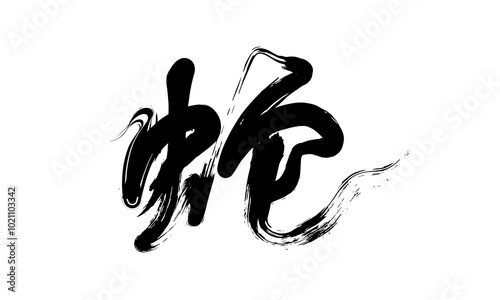 Handwritten Chinese calligraphy character for snake