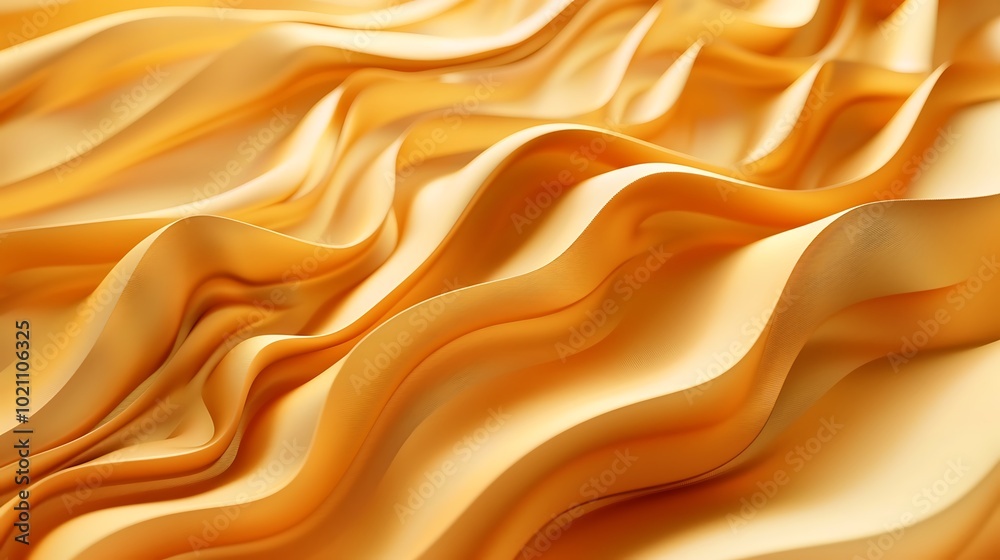 Yellow and gold 3D wavy background. Wallpaper, presentation background with a place to text. AI generated Yellow and gold 3D wavy background. Wallpaper, presentation background with a place to text. AI generated