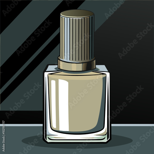 Elegant Perfume Bottle with Metallic Cap, Modern Beauty Design
