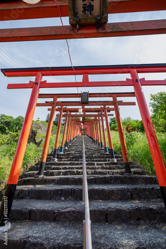 浮羽稲荷神社境内に並ぶ鳥居 福岡県うきは市城ヶ鼻公園