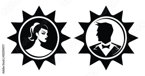 cameo silhouette vector on white background