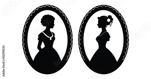 cameo silhouette vector on white background