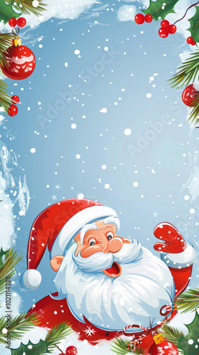 Santa Claus with gifts, Christmas tree, and snowman celebrate the holiday season,Generated By Ai