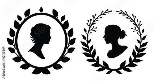 cameo silhouette vector on white background