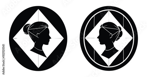 cameo silhouette vector on white background
