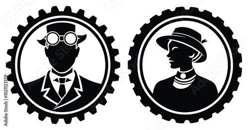 cameo silhouette vector on white background