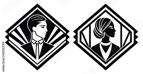 cameo silhouette vector on white background