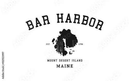BAR HARBOR Map Tee Design