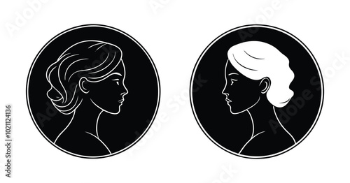 cameo silhouette vector on white background
