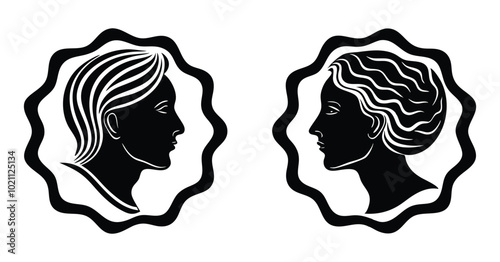 cameo silhouette vector on white background