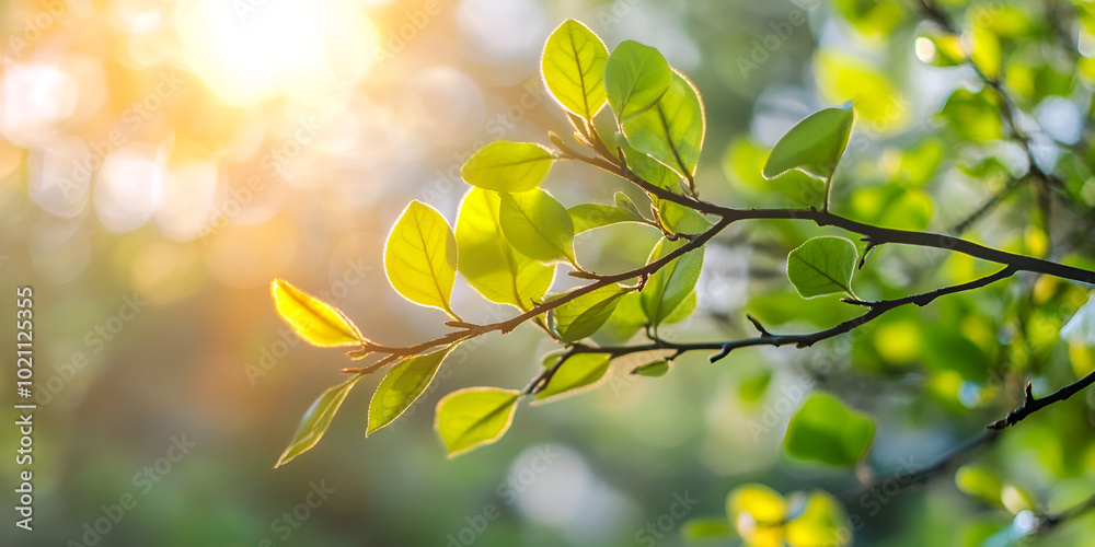 Budding Branches Against Soft Bokeh Background Budding Branches Against Soft Bokeh Background