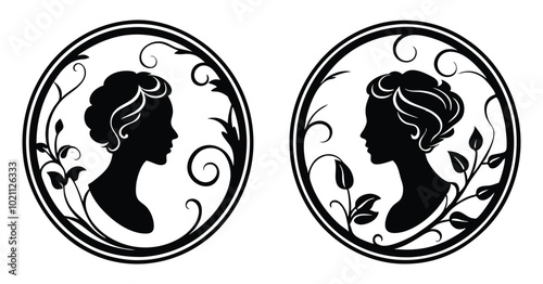 cameo silhouette vector on white background