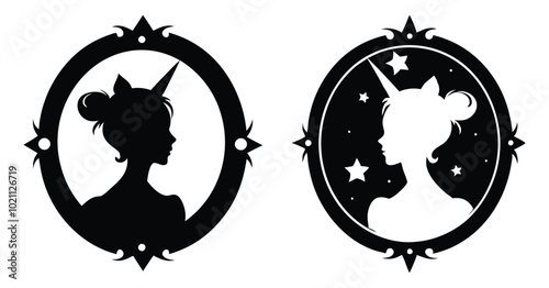 cameo silhouette vector on white background