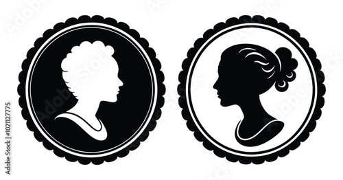 cameo silhouette vector on white background