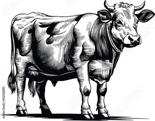 Custom Cow and Cow Head Engraving – Personalized Farm Animal Art for Rustic Decor