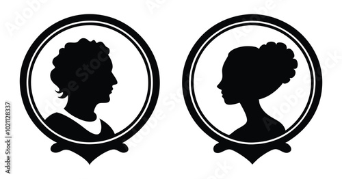 cameo silhouette vector on white background