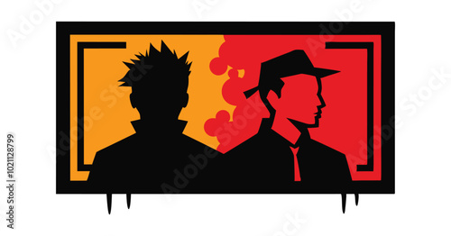 cameo silhouette vector on white background