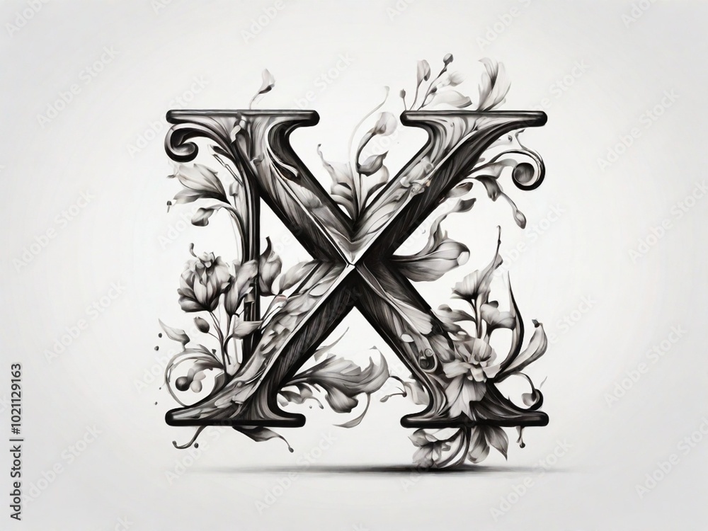 hand drawn alphabet x hand drawn alphabet x