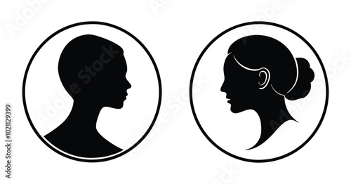 cameo silhouette vector on white background