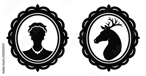 cameo silhouette vector on white background